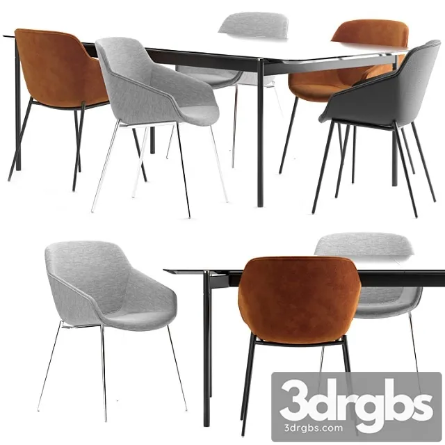 Boconcept - vienna chair + augusta table 2 3D Model Free