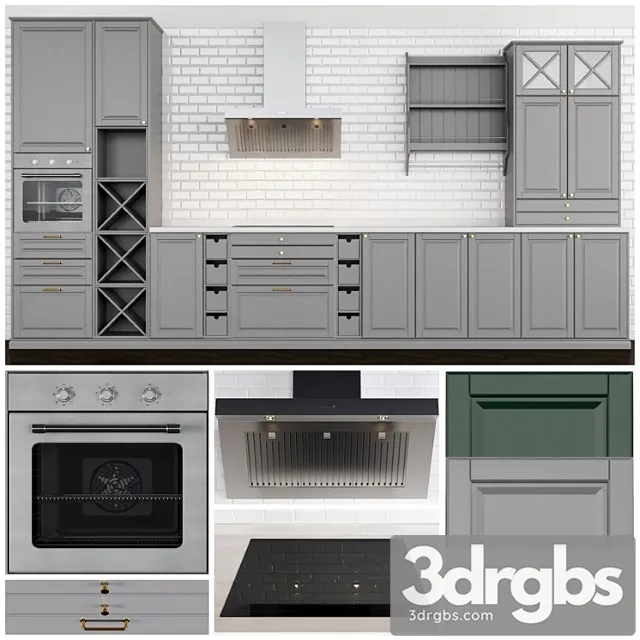 Bodbyn kitchen (134 modules). 3D Model Free