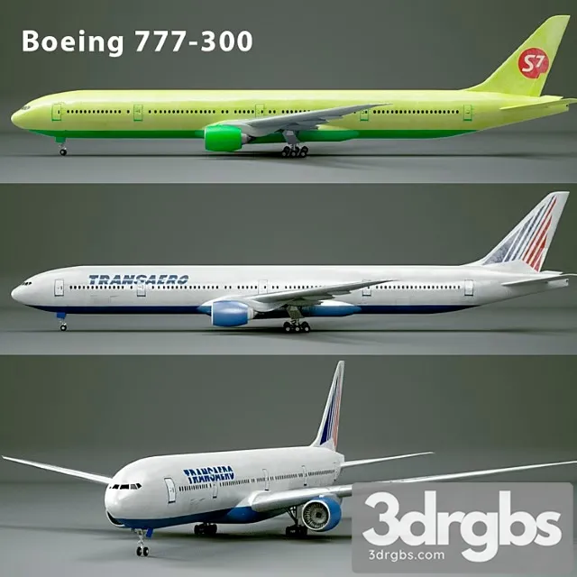Boeing 777-300 3D Model Free
