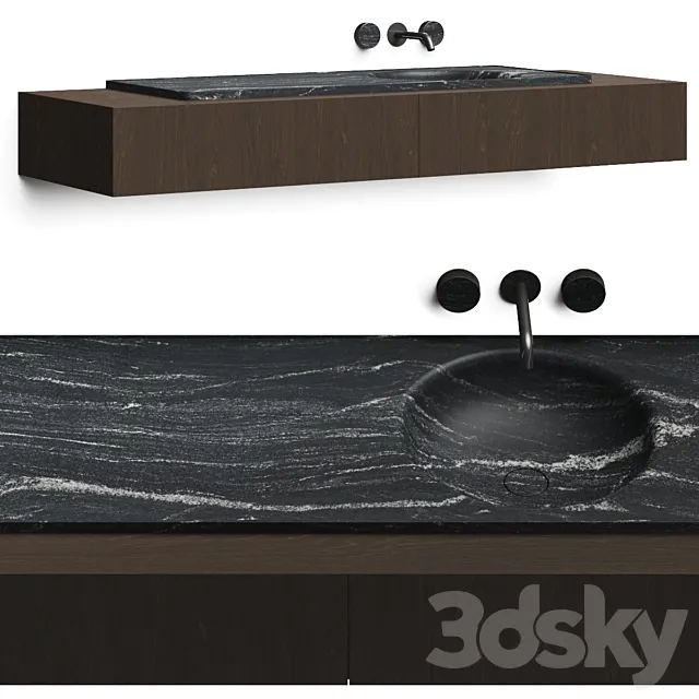 Boffi Floe Stone Encased Washbasin & Salvatori Spaghetti 3D Model