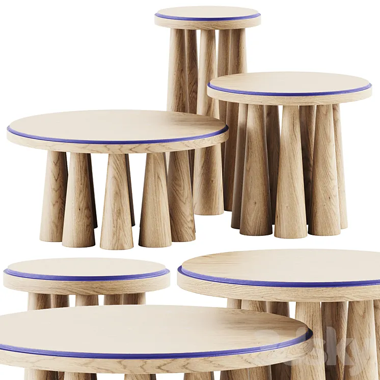 Bogdan Coffee Table by studiointervallo / Wooden table 3D Model Free