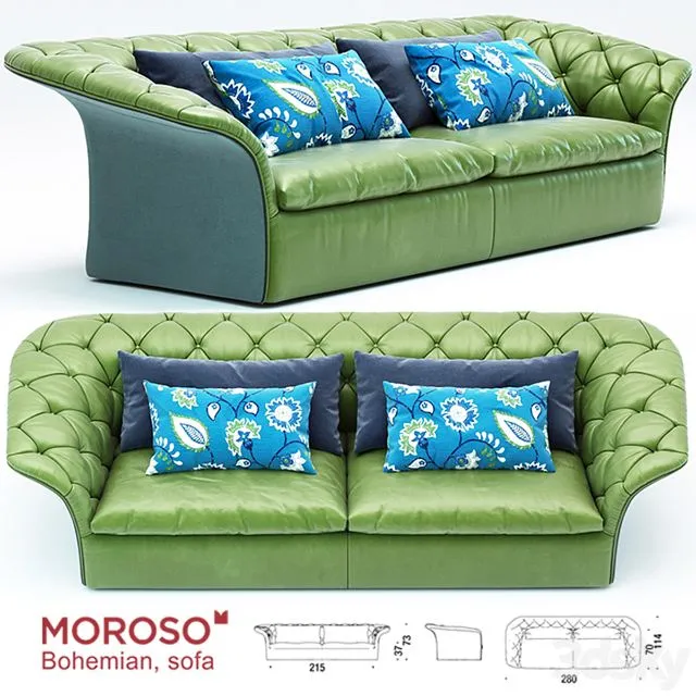 Bohemian sofa by Moroso 3D Model