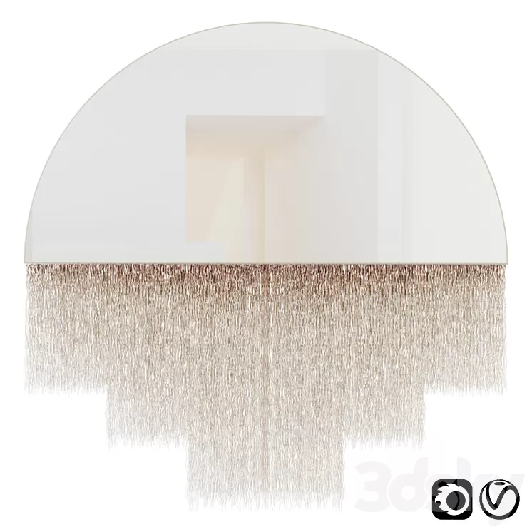 Boho fringed mirror 3D Model