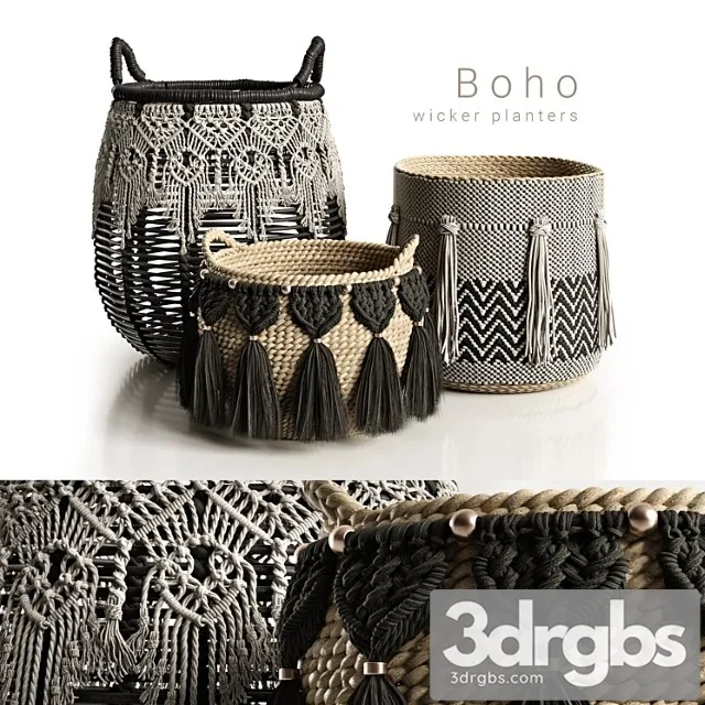 Boho Wicker Planters Free Download