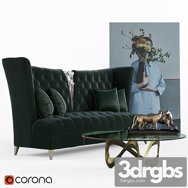 Bois De Vincennes Sofa Set 3D Model Free
