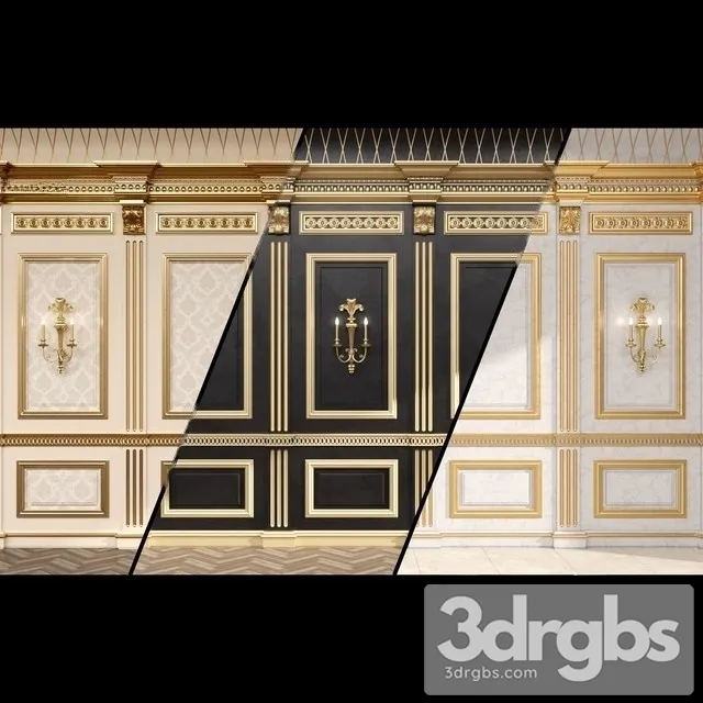 Boiserie Classic Panels 3D Model Free