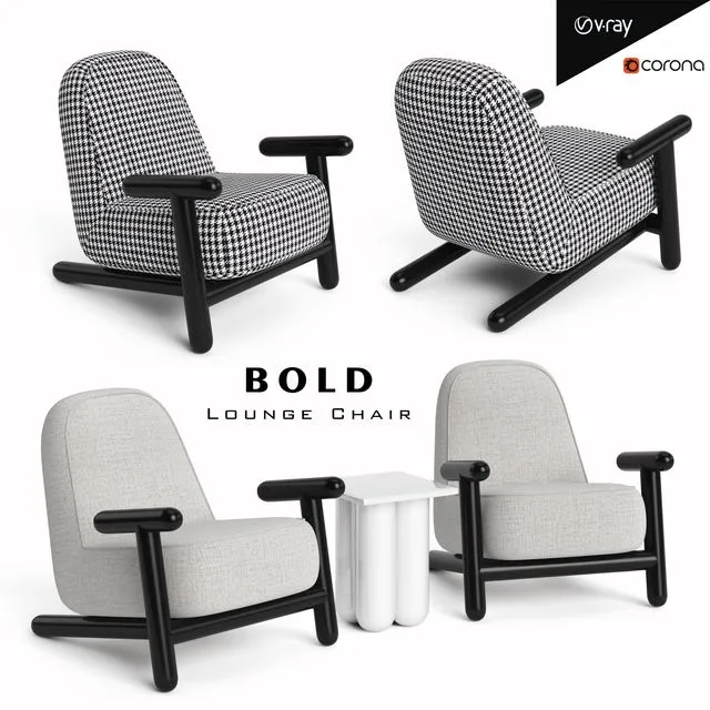Bold armchair by HC28 Cosmo 3D Model