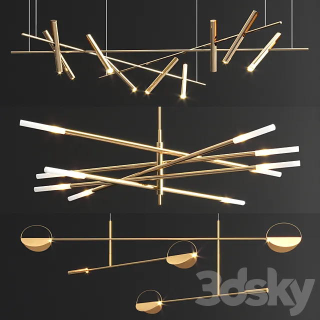 Bolia Esprit Rousseau Chandelier - 3 type 3D Model