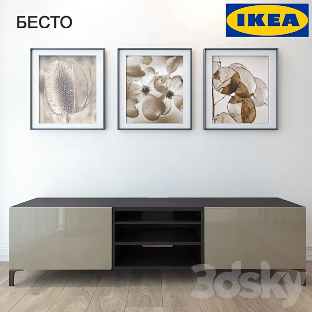 Bollard d _ IKEA BESTÅ TV with pictures 3D Model