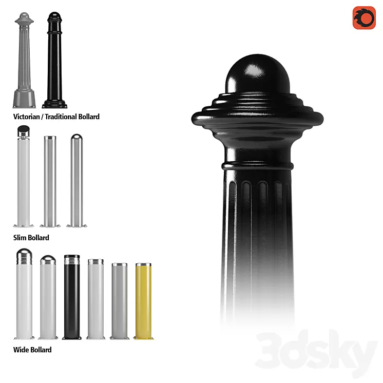 Bollard set