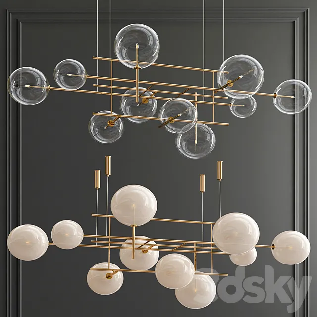 Bolle Galotti Orizzontale Suspension Chandelier 3D Model