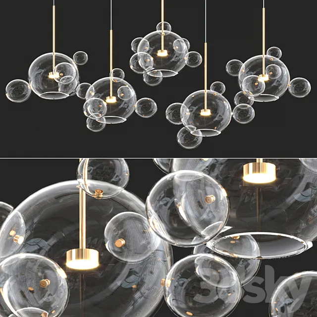 Bolle Zigzag Chandelier 3D Model