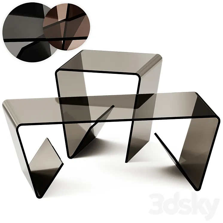 Bolling Coffee and Side Table set by Ivy Bronx 3D Model Free Download
