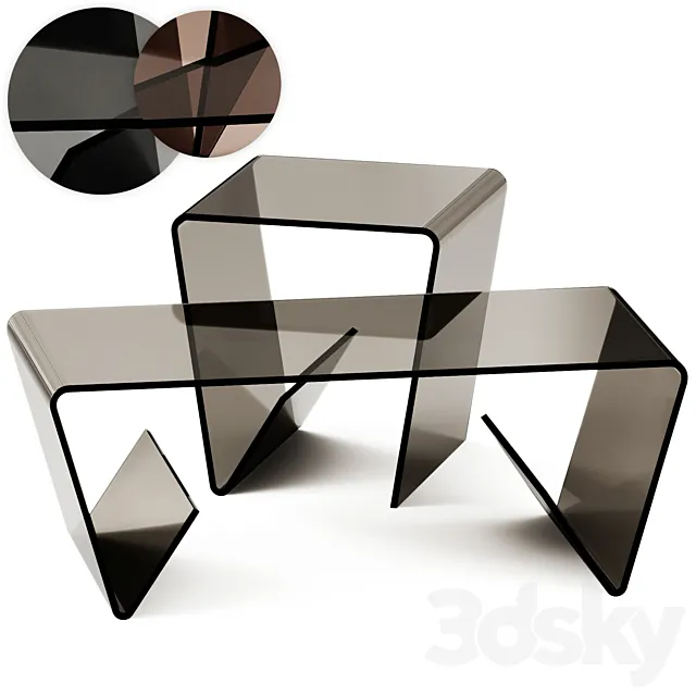 Bolling Coffee and Side Table set by Ivy Bronx 3D Model