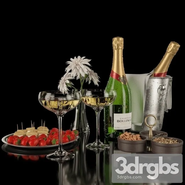 Bollinger Champagne Set 3D Model Free