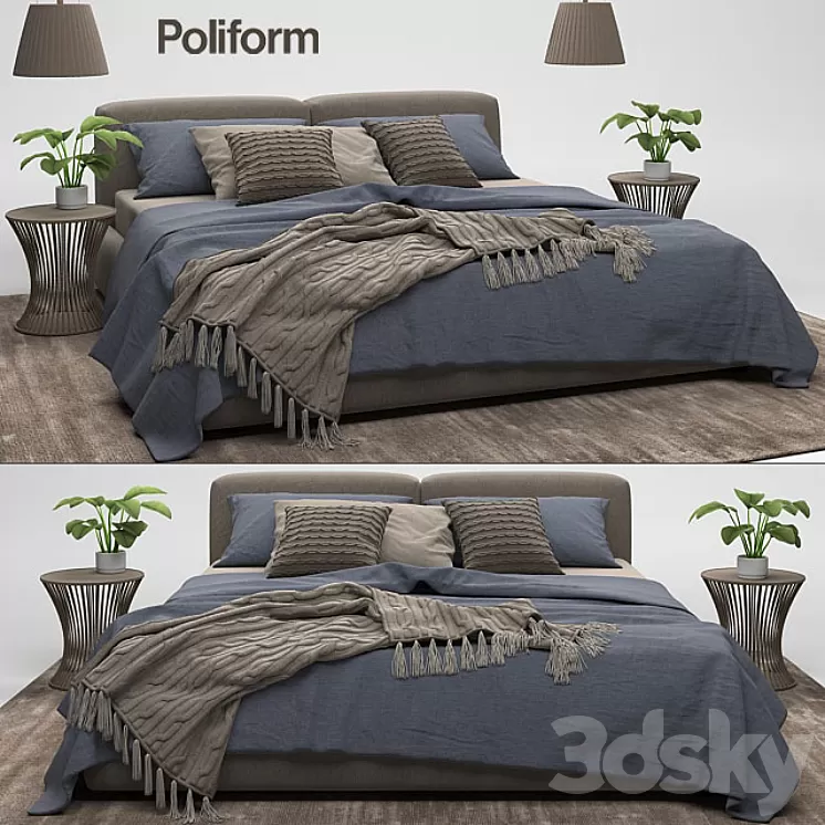 Bolton bed Poliform 3D Model