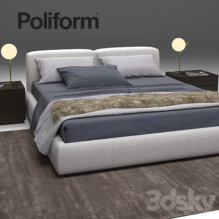 Bolton Bed Poliform 3D Model