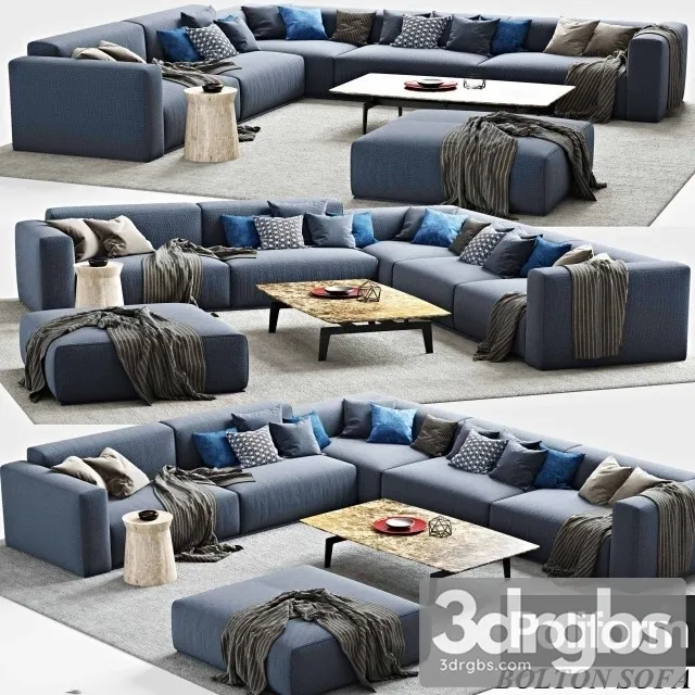 Bolton Poliform Sofa 01 3D Model Free