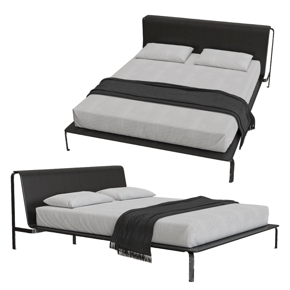 Bolzan - Bed Bend-e wood 3D Model