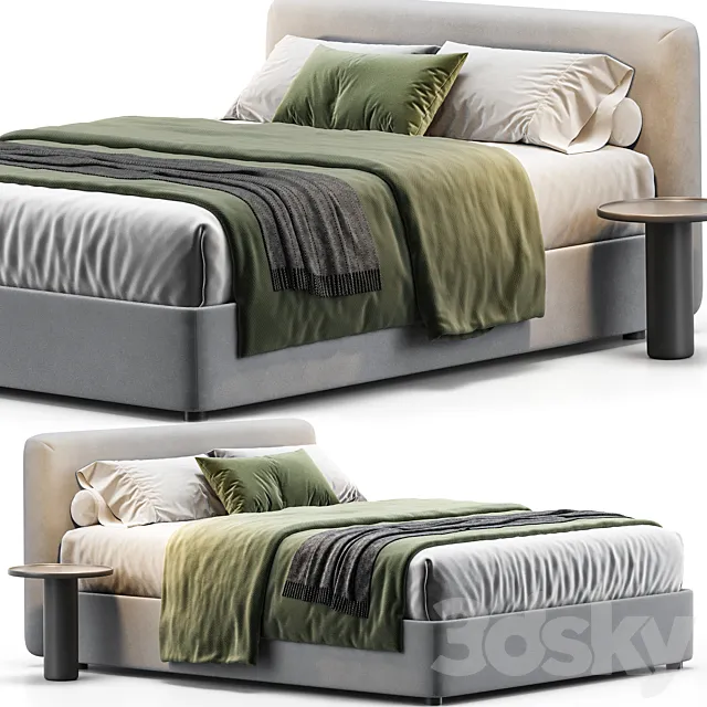 Bolzan letti Joy Sottile Queen Bed 3D Model