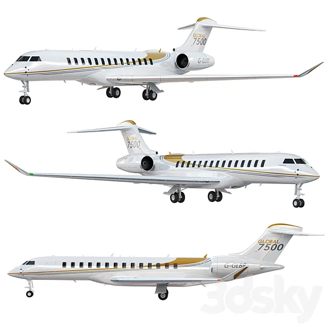 Bombardier Global 7500 aircraft 3D Model