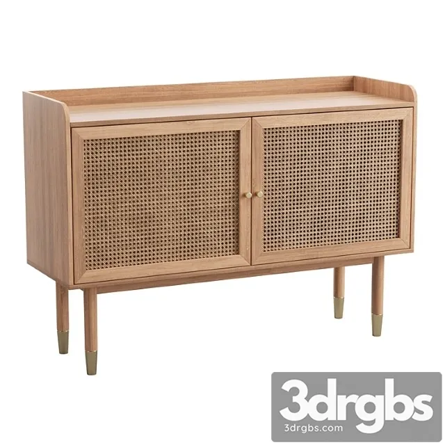 Bombong Buffet 2 Portes En Bois Et Cannage 3D Model Free