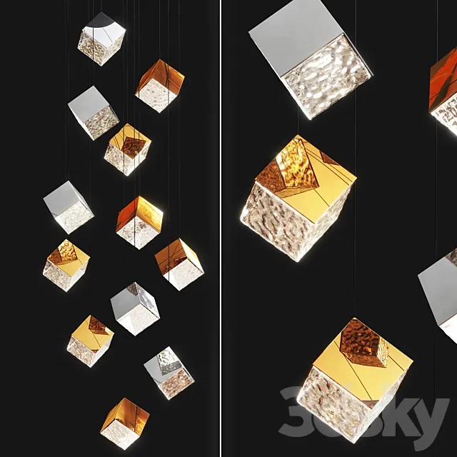 bomma PYRITE Handmade Blown crystal chandelier 3DModel