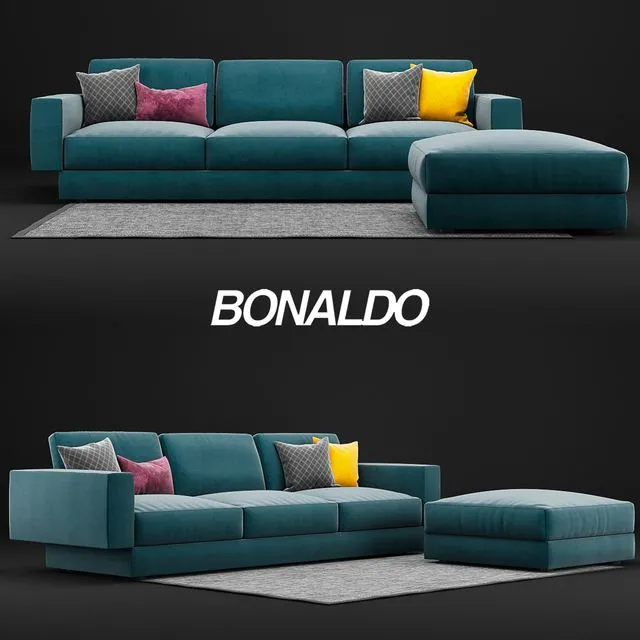 Bonaldo All-One Sofa and Pouf 3D Model