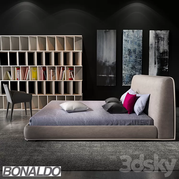 Bonaldo Amos alto bed 3D Model