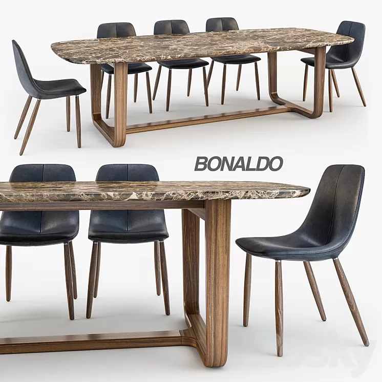 Bonaldo By chair Medley table 3D Model