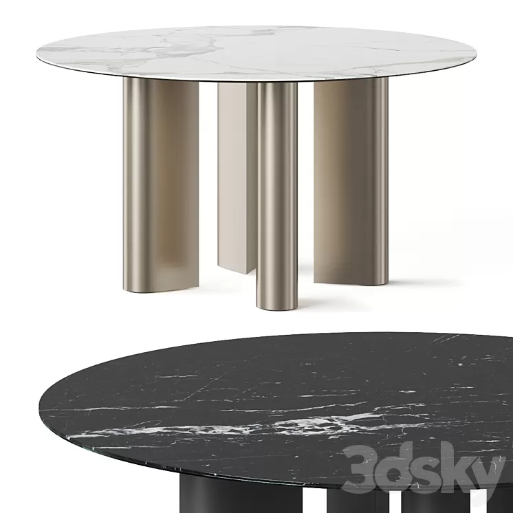 Bonaldo Geometric Round Dining Table 3D Model