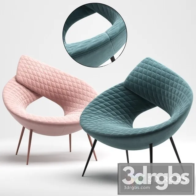 Bonaldo Lock Fabric Chair 3D Model Free