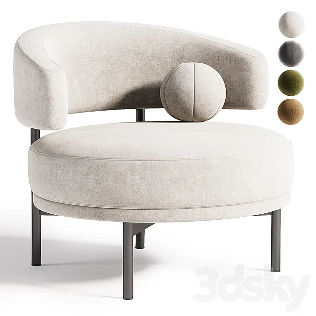 Bonaldo Neuilly Lounge Armchair 3D Model