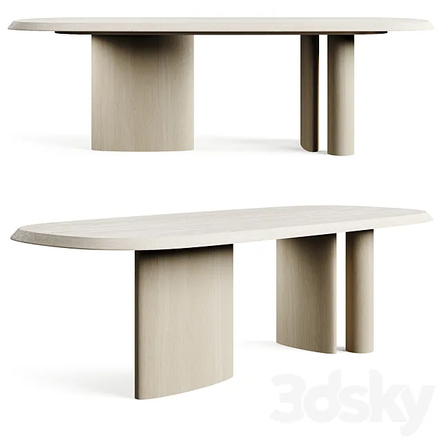 Bonaldo Padiglioni 2024 Travertino Dining Table 3D Model