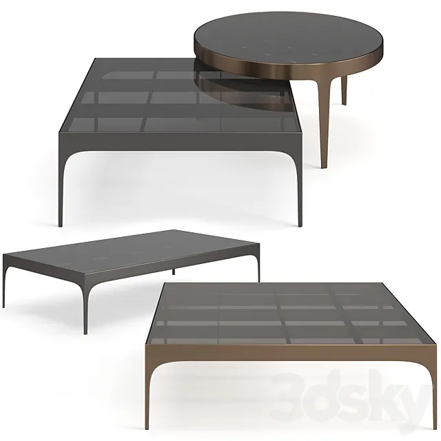 Bonaldo Passy coffee tables set 3D Model