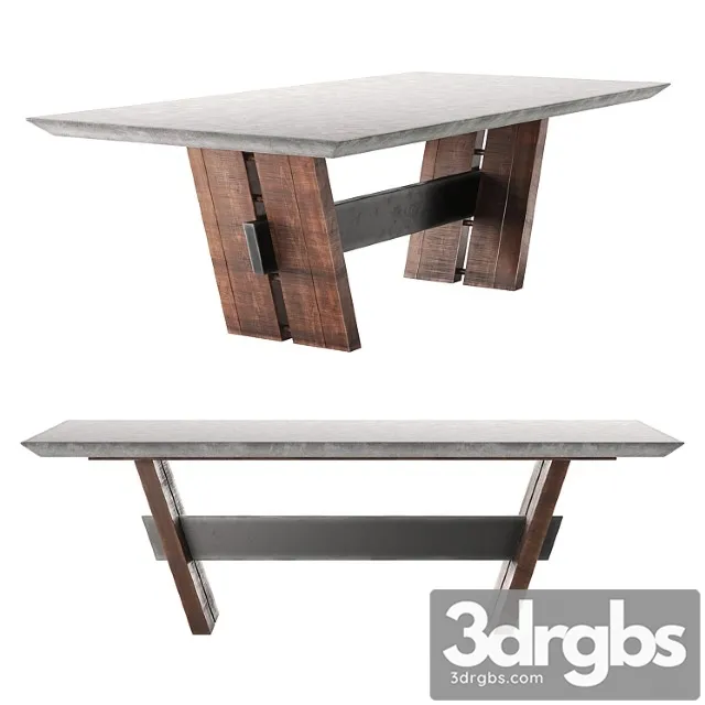 Bonham dining table in dark gray 2 3D Model Free