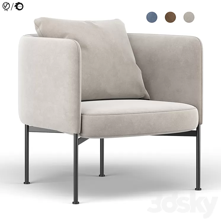 Bonnet club armchair 3D Model Free