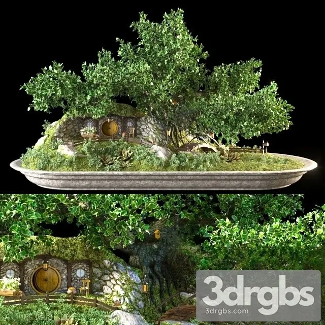Bonsai in the style of the Hobbit 3D Model Free