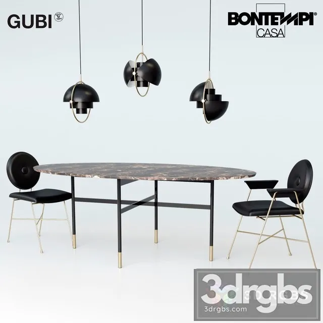 Bontempi Glamour Table Penelope Chair 3D Model Free