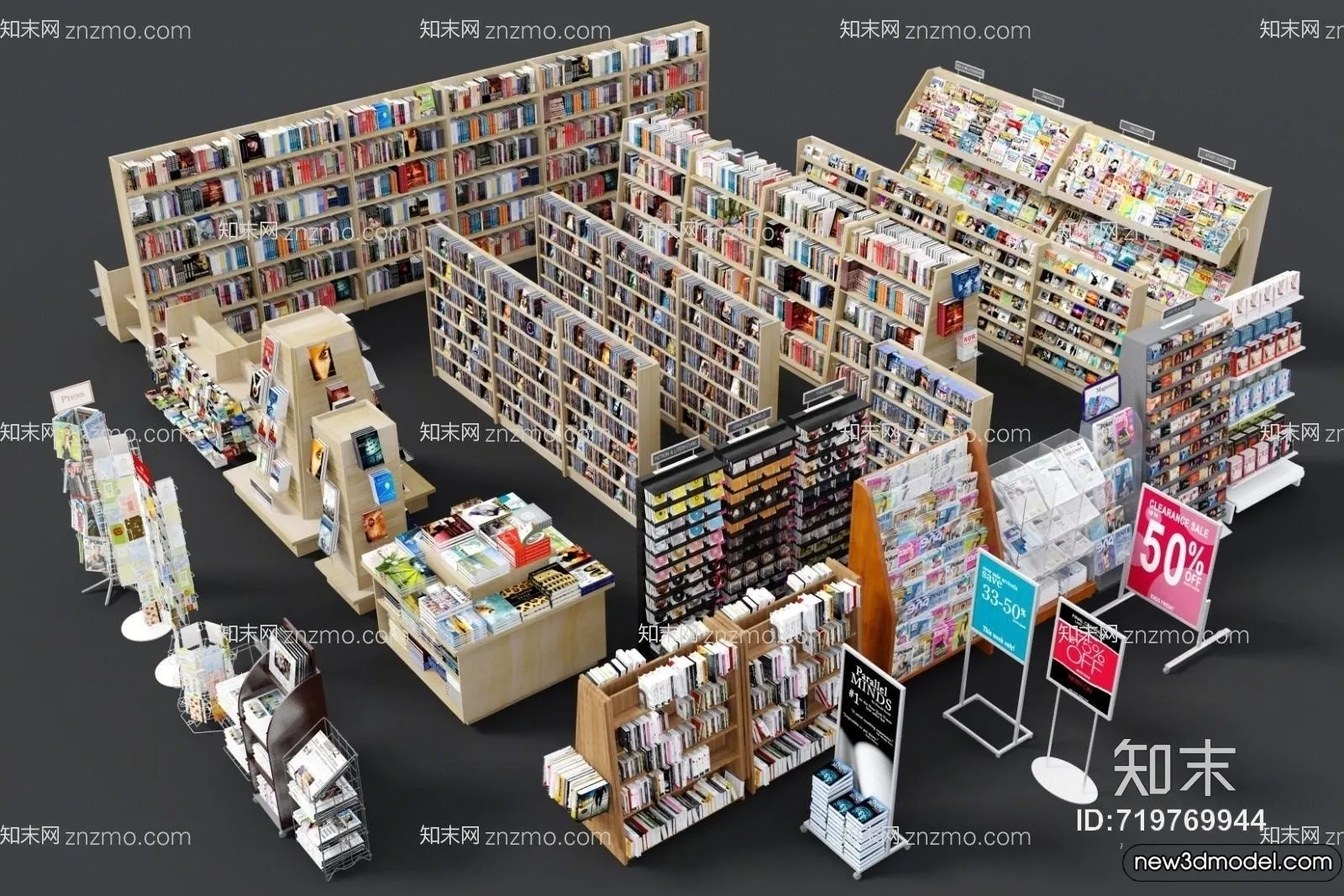 Book Case 3D Furniture Models - Interior 3D Model - 007