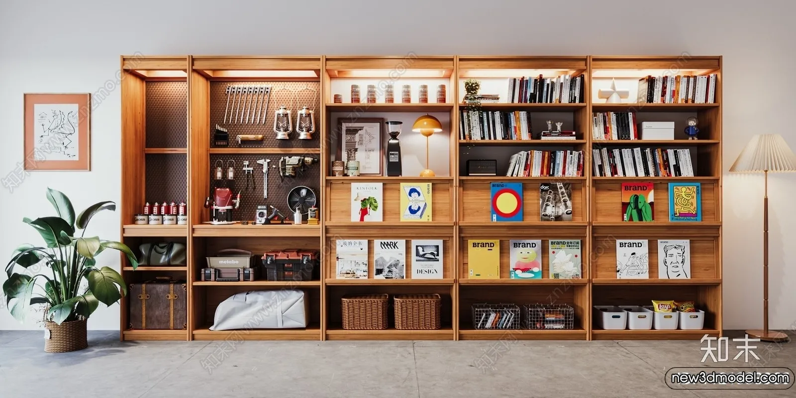 Book Case 3D Furniture Models - Interior 3D Model - 025