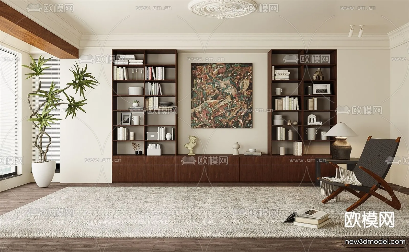 Book Case 3D Furniture Models - Interior 3D Model - 045