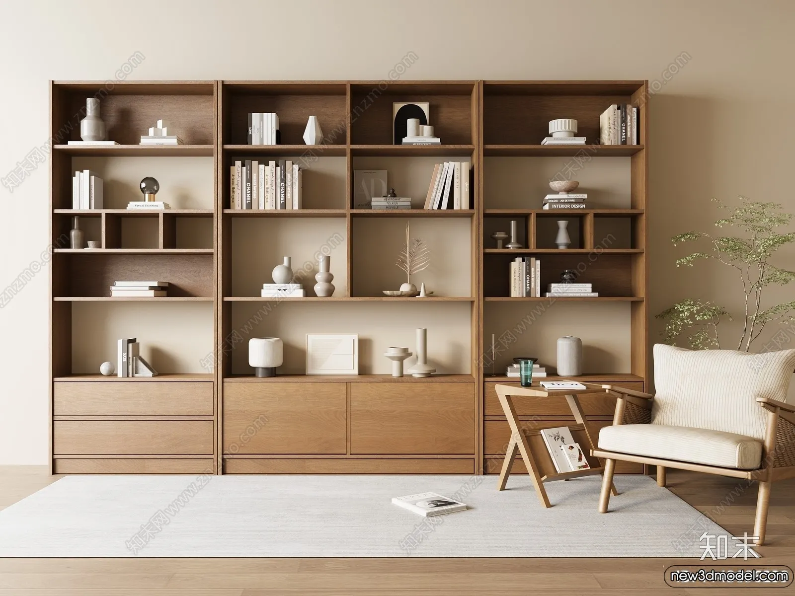 Book Case 3D Furniture Models - Interior 3D Model - 081