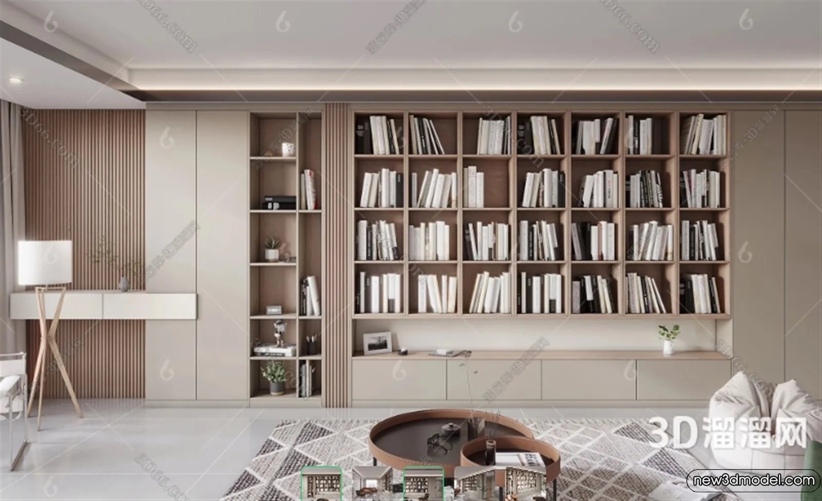 Book Case 3D Furniture Models - Interior 3D Model - 083