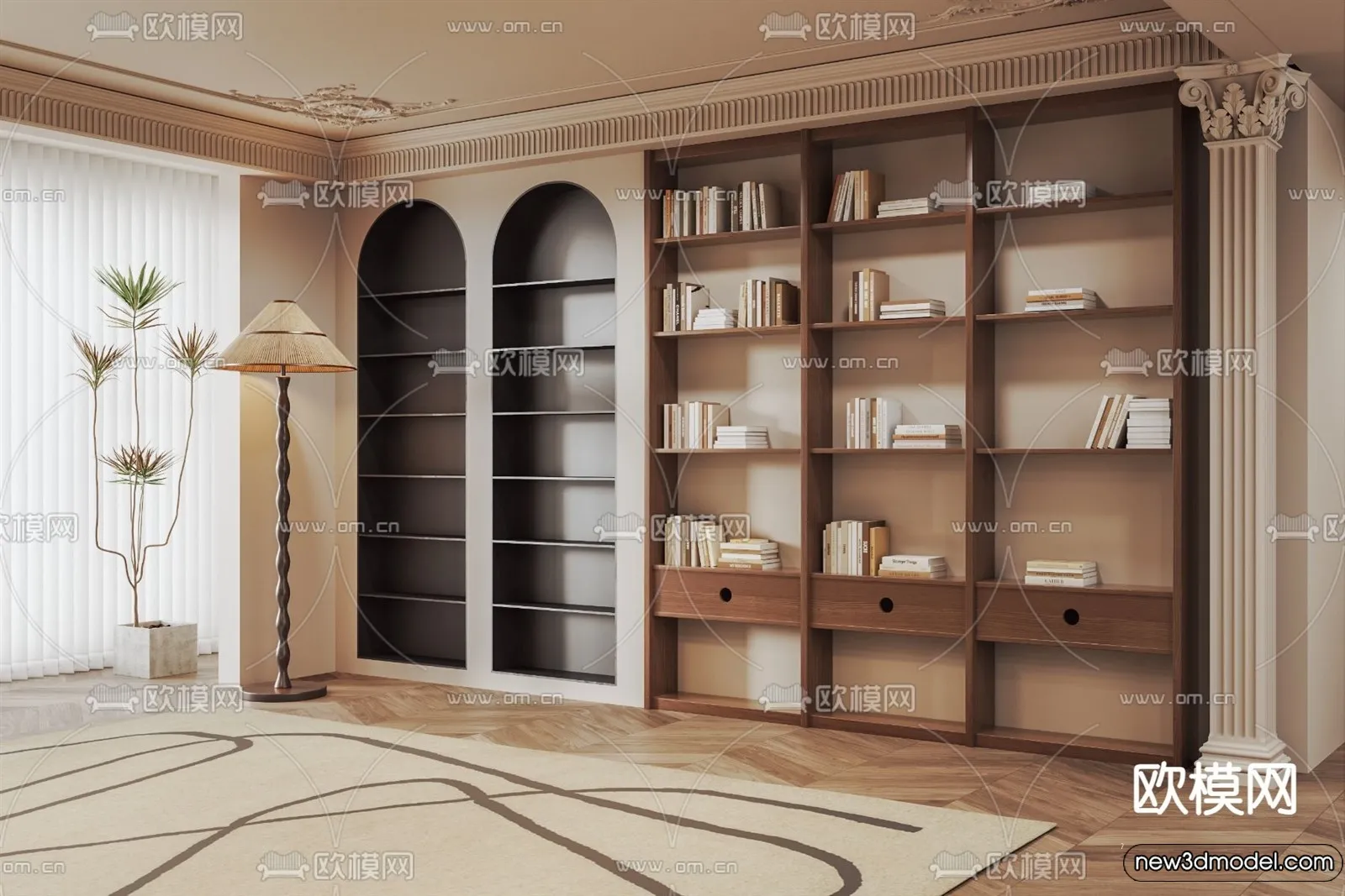 Book Case 3D Furniture Models - Interior 3D Model - 085