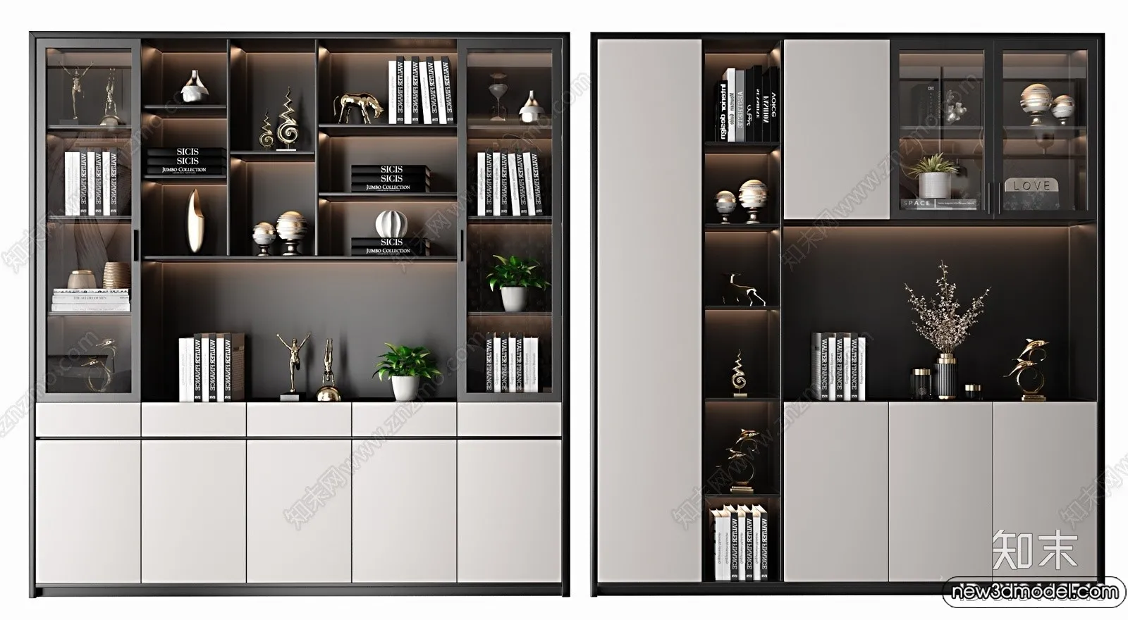 Book Case 3D Furniture Models - Interior 3D Model - 088