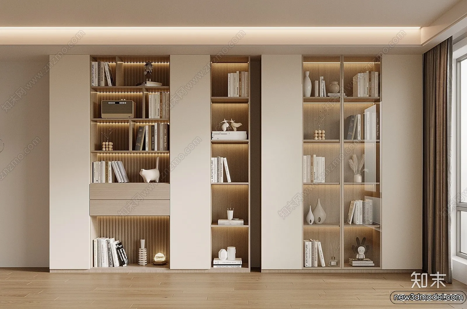 Book Case 3D Furniture Models - Interior 3D Model - 090