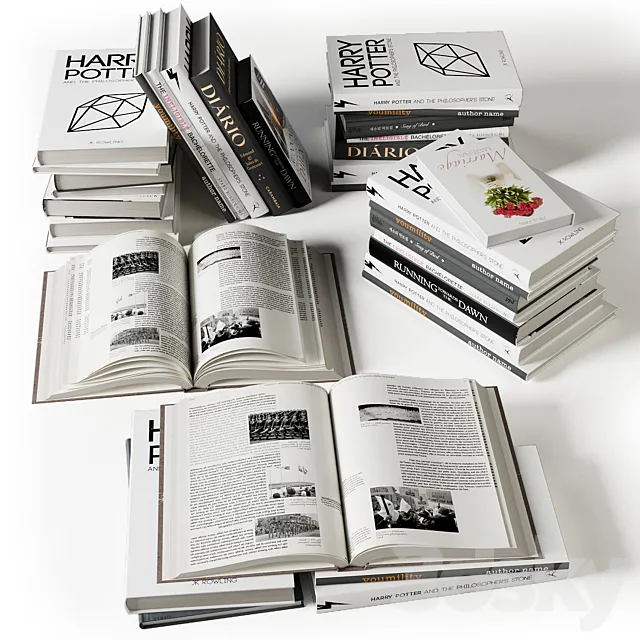 Book Collection 3D Model