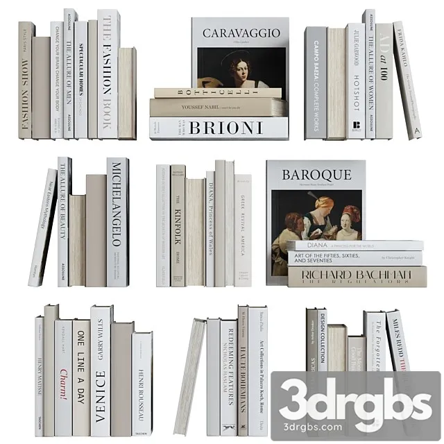 Book Decor Set 1 3D Model Free