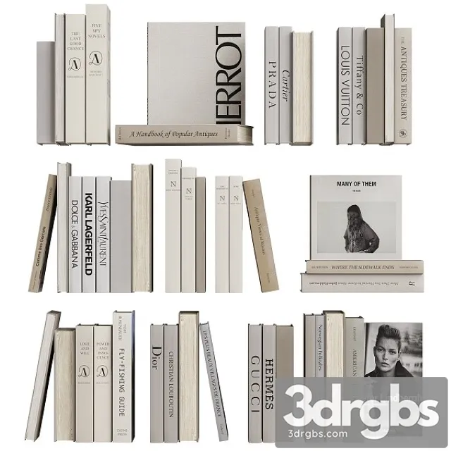 Book Decor Set 3 3D Model Free